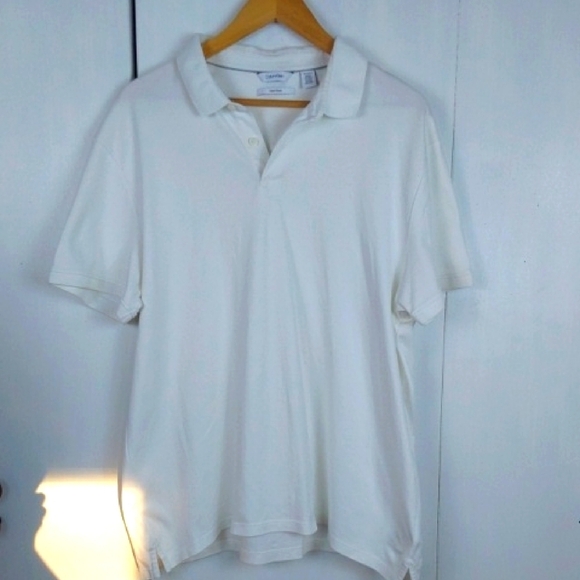 Calvin Klein White Liquid Touch Ultra Soft Mens White Polo CK Preppy Academia XL - Picture 1 of 11